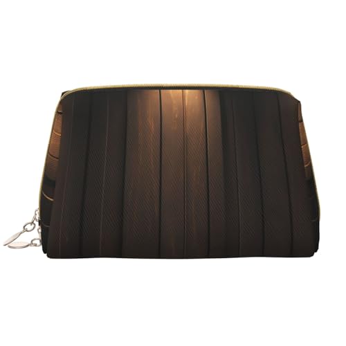 kastiong Tragbare Make-up-Tasche aus Leder für Damen – Reise-Kosmetik-Organizer, groß, minimalistischer Holzpaneel-Druck, Make-up-Tasche kastiong Tragbare Make-up-Tasche aus Leder für Damen – Reise-Kosmetik-Organizer, groß, minimalistischer Holzpaneel-Druck, Make-up-Tasche von kastiong