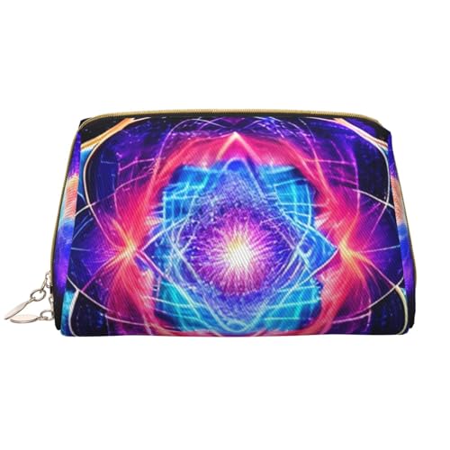 kastiong Tragbare Make-up-Tasche aus Leder für Damen – Reise-Kosmetik-Organizer, groß, vierdimensionaler Raumaufdruck, Make-up-Tasche von kastiong