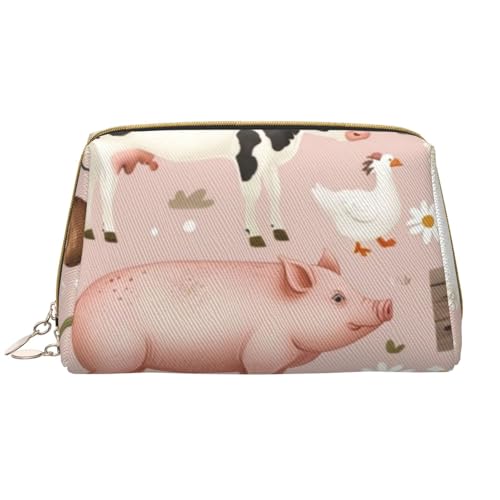 kastiong Tragbare Make-up-Tasche aus Leder für Damen – Reise-Kosmetik-Organizer, große Bauernhoftier-Druck-Make-up-Tasche kastiong Tragbare Make-up-Tasche aus Leder für Damen – Reise-Kosmetik-Organizer, große Bauernhoftier-Druck-Make-up-Tasche von kastiong