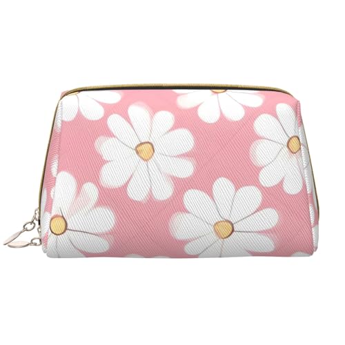 kastiong Tragbare Make-up-Tasche aus Leder für Damen – Reise-Kosmetik-Organizer, große Chrysanthemen-Texturtdiagramm, Druck-Make-up-Tasche von kastiong