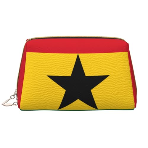 kastiong Tragbare Make-up-Tasche aus Leder für Damen – Reise-Kosmetik-Organizer, große Flagge von Ghana, Make-up-Tasche von kastiong