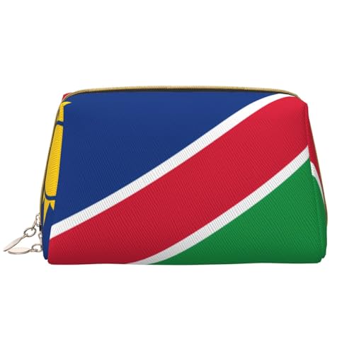 kastiong Tragbare Make-up-Tasche aus Leder für Damen – Reise-Kosmetik-Organizer, große Flagge von Namibia, Make-up-Tasche von kastiong
