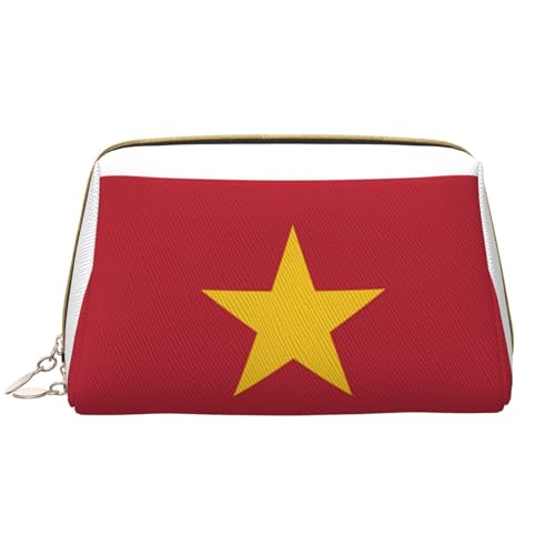 kastiong Tragbare Make-up-Tasche aus Leder für Damen – Reise-Kosmetik-Organizer, große Flagge von Suriname, Make-up-Tasche von kastiong