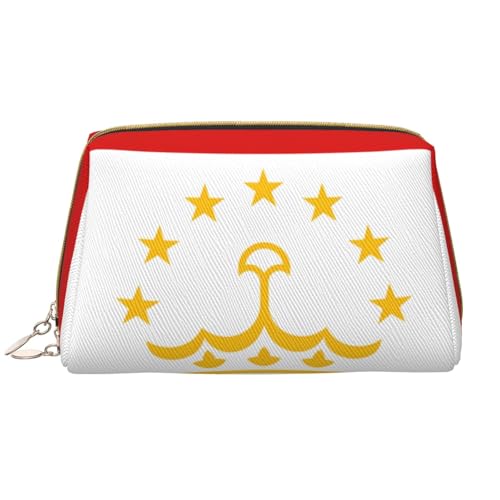 kastiong Tragbare Make-up-Tasche aus Leder für Damen – Reise-Kosmetik-Organizer, große Flagge von Tadschikistan, Make-up-Tasche von kastiong