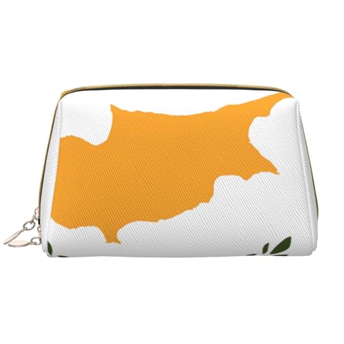 kastiong Tragbare Make-up-Tasche aus Leder für Damen – Reise-Kosmetik-Organizer, große Flagge von Zypern, Make-up-Tasche von kastiong