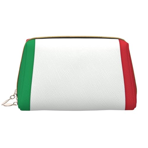 kastiong Tragbare Make-up-Tasche aus Leder für Damen – Reise-Kosmetik-Organizer, große Italien-Flagge, Make-up-Tasche von kastiong