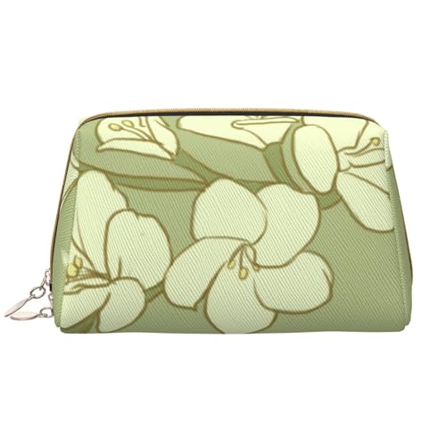 kastiong Tragbare Make-up-Tasche aus Leder für Damen – Reise-Kosmetik-Organizer, große Make-up-Tasche mit Cartoon-Begonien-Druck von kastiong