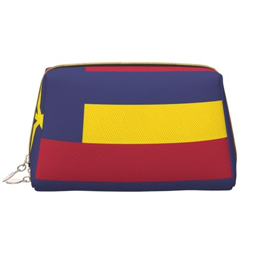 kastiong Tragbare Make-up-Tasche aus Leder für Damen – Reise-Kosmetik-Organizer, große Make-up-Tasche mit Flagge des Königreichs Hawaii von kastiong