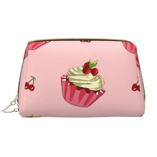 kastiong Tragbare Make-up-Tasche aus Leder für Damen – Reise-Kosmetik-Organizer, große Make-up-Tasche mit Kirschkuchen-Aufdruck kastiong Tragbare Make-up-Tasche aus Leder für Damen – Reise-Kosmetik-Organizer, große Make-up-Tasche mit Kirschkuchen-Aufdruck von kastiong