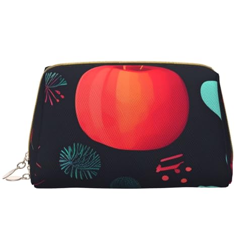 kastiong Tragbare Make-up-Tasche aus Leder für Damen – Reise-Kosmetik-Organizer, große Make-up-Tasche mit Kürbis-Blumen-Aufdruck kastiong Tragbare Make-up-Tasche aus Leder für Damen – Reise-Kosmetik-Organizer, große Make-up-Tasche mit Kürbis-Blumen-Aufdruck von kastiong