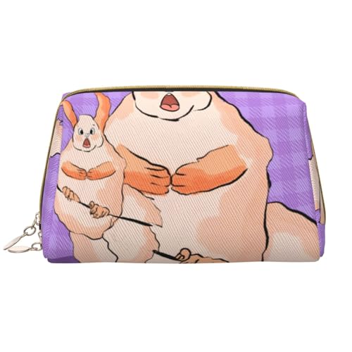 kastiong Tragbare Make-up-Tasche aus Leder für Damen – Reise-Kosmetik-Organizer, große Make-up-Tasche mit Wacky Bunny Print von kastiong