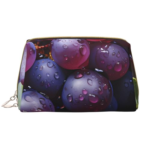 kastiong Tragbare Make-up-Tasche aus Leder für Damen – Reise-Kosmetik-Organizer, große Make-up-Tasche mit frischen Trauben kastiong Tragbare Make-up-Tasche aus Leder für Damen – Reise-Kosmetik-Organizer, große Make-up-Tasche mit frischen Trauben von kastiong