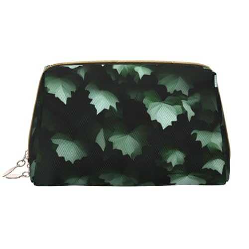 kastiong Tragbare Make-up-Tasche aus Leder für Damen – Reise-Kosmetik-Organizer, große Make-up-Tasche mit grünem Creeper-Aufdruck von kastiong