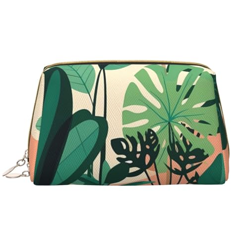 kastiong Tragbare Make-up-Tasche aus Leder für Damen – Reise-Kosmetik-Organizer, große Make-up-Tasche mit grünen Pflanzen für den Innenbereich kastiong Tragbare Make-up-Tasche aus Leder für Damen – Reise-Kosmetik-Organizer, große Make-up-Tasche mit grünen Pflanzen für den Innenbereich von kastiong