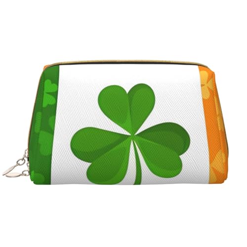 kastiong Tragbare Make-up-Tasche aus Leder für Damen – Reise-Kosmetik-Organizer, große Make-up-Tasche mit irischer Flagge von kastiong