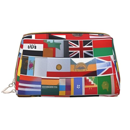 kastiong Tragbare Make-up-Tasche aus Leder für Damen – Reise-Kosmetik-Organizer, große Make-up-Tasche mit verschiedenen Flaggen kastiong Tragbare Make-up-Tasche aus Leder für Damen – Reise-Kosmetik-Organizer, große Make-up-Tasche mit verschiedenen Flaggen von kastiong