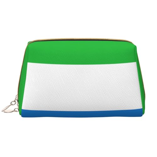 kastiong Tragbare Make-up-Tasche aus Leder für Damen – Reise-Kosmetik-Organizer, große Sierra Leone-Flagge, Make-up-Tasche von kastiong