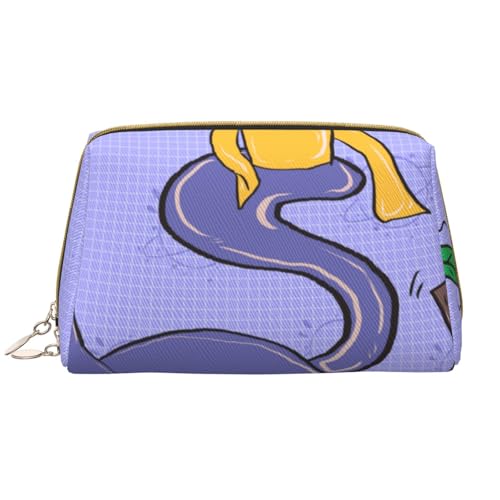 kastiong Tragbare Make-up-Tasche aus Leder für Damen – Reise-Kosmetik-Organizer, große Sonnenblumenkerne und Katzen, bedruckte Make-up-Tasche von kastiong