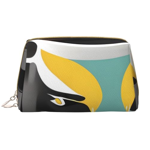 kastiong Tragbare Make-up-Tasche aus Leder für Damen – Reise-Kosmetik-Organizer, große Tasse, Kaffee-Aufdruck, Make-up-Tasche von kastiong