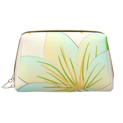 kastiong Tragbare Make-up-Tasche aus Leder für Damen – Reise-Kosmetik-Organizer, große blühende Narzissen-Druck-Make-up-Tasche von kastiong