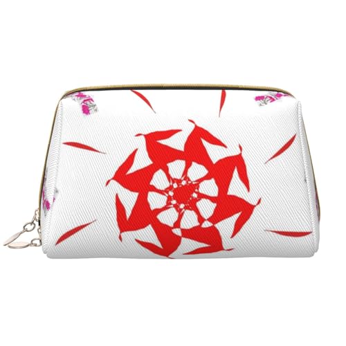 kastiong Tragbare Make-up-Tasche aus Leder für Damen – Reise-Kosmetik-Organizer, große drehende Blumen-Druck-Make-up-Tasche kastiong Tragbare Make-up-Tasche aus Leder für Damen – Reise-Kosmetik-Organizer, große drehende Blumen-Druck-Make-up-Tasche von kastiong