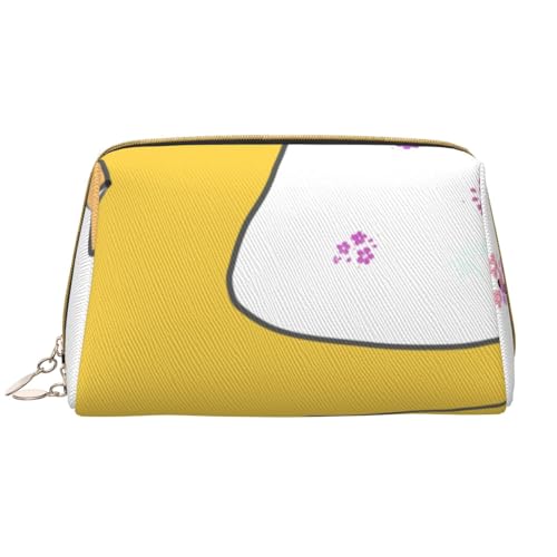 kastiong Tragbare Make-up-Tasche aus Leder für Damen – Reise-Kosmetik-Organizer, große kleine gelbe Enten-Druck-Make-up-Tasche von kastiong
