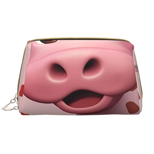 kastiong Tragbare Make-up-Tasche aus Leder für Damen – Reise-Kosmetik-Organizer, große rosa Kuh mit Erdbeeren-Aufdruck, Make-up-Tasche kastiong Tragbare Make-up-Tasche aus Leder für Damen – Reise-Kosmetik-Organizer, große rosa Kuh mit Erdbeeren-Aufdruck, Make-up-Tasche von kastiong