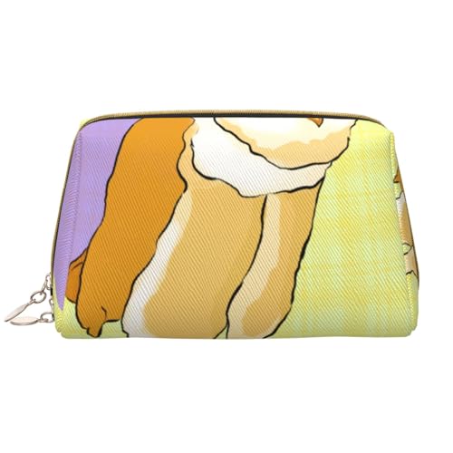 kastiong Tragbare Make-up-Tasche aus Leder für Damen – Reise-Kosmetik-Organizer, große stehende Eulen-Druck-Make-up-Tasche von kastiong