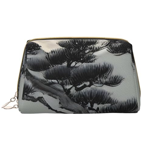kastiong Tragbare Make-up-Tasche aus Leder für Damen – Reise-Kosmetik-Organizer, großer Kiefernbaum unter dem Mond, bedruckte Make-up-Tasche kastiong Tragbare Make-up-Tasche aus Leder für Damen – Reise-Kosmetik-Organizer, großer Kiefernbaum unter dem Mond, bedruckte Make-up-Tasche von kastiong