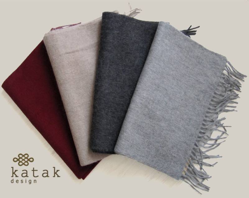 Herrenschal Aus Reiner Wolle, Unisex-Schal in Neutralen Farben, Schal Für Damen Und Herren Burgunderrot, Taupe Grau, Geschenkidee Ihn, Den Ehemann von katakdesign