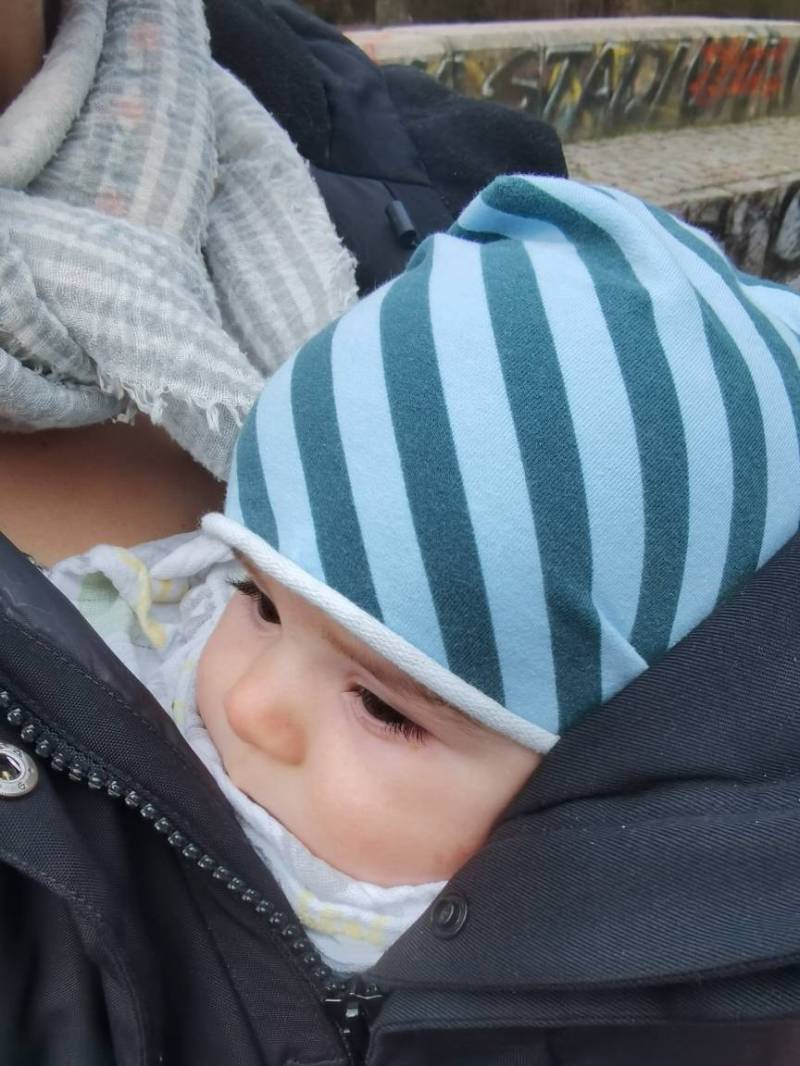 Beanie Mütze Warm Kind - Quer Gestreift von katamiforkids