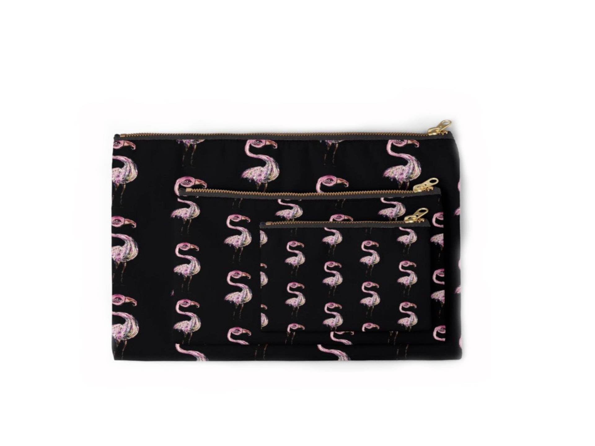 Pinker Flamingo Stoffbeutel Mit Reisepass | 24 X 15 cm von katapillardesign