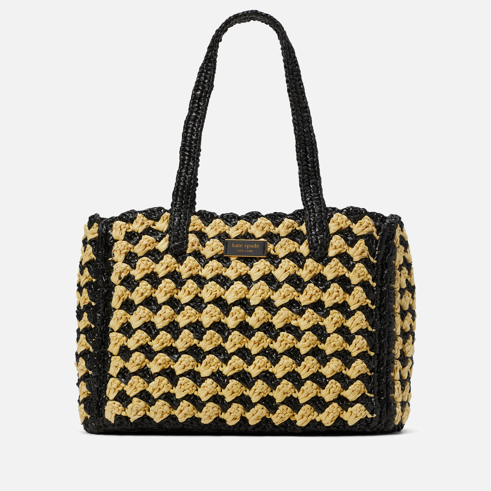 Kate Spade New York High Tide Striped Crochet Raffia Medium Tote Bag von kate spade new york