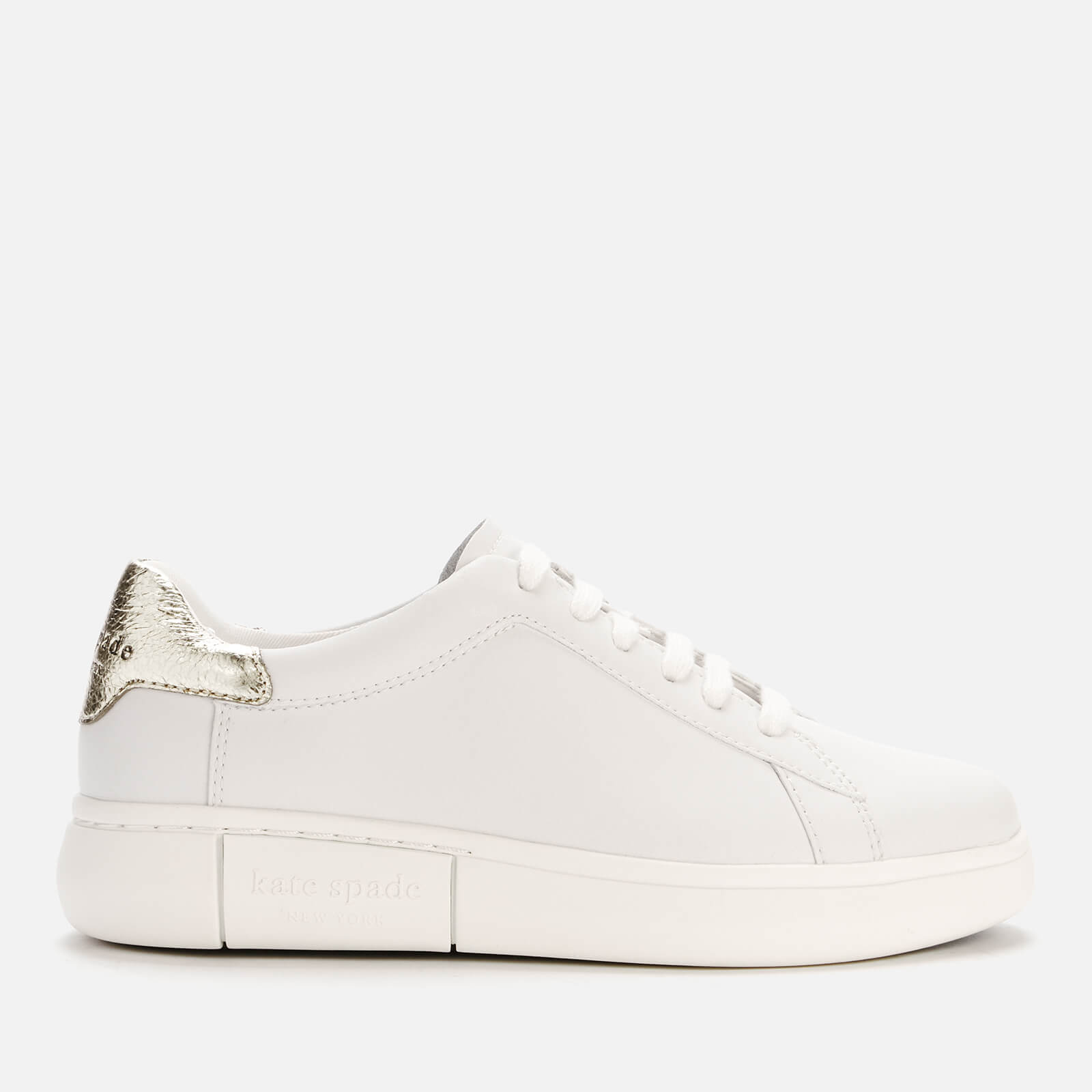 Kate Spade New York Women's Lift Leather Cupsole Trainers - Optic White/Pale Gold - UK 8 von kate spade new york