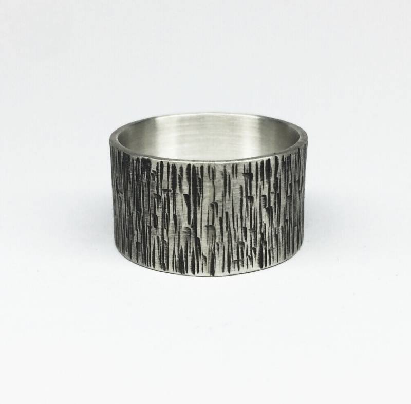 Gehämmerter Silberring, Rustikaler Herrenring, Oxidierter Geschenk Für Ihn von katerinaki1977