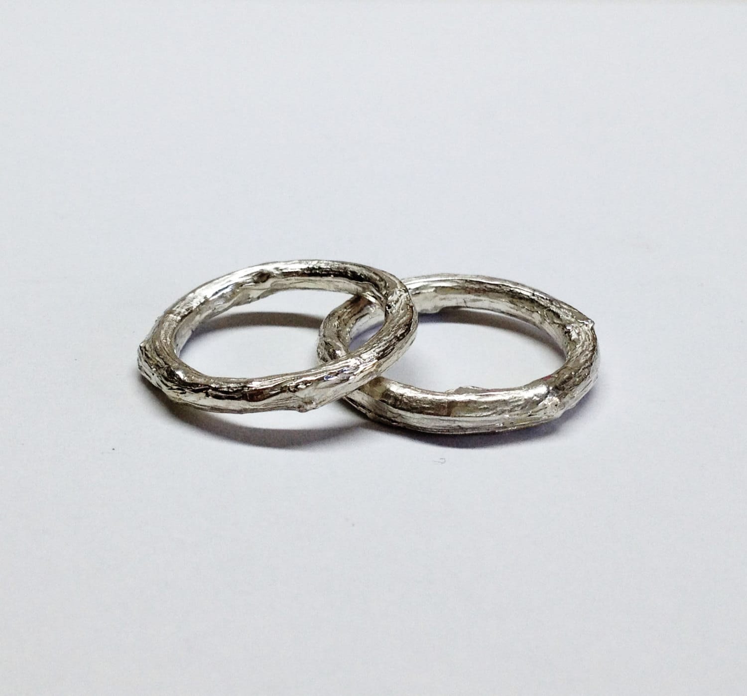 2Er Set Silberne Eheringe, Zweig Silber Ringe, Zweige Silber, Zweier Zweierlei von katerinaki1977