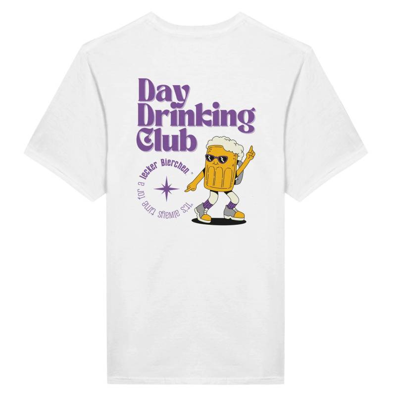 Day Drinking Club T-Shirt - Lustiges Bier Shirt Mit Rückenprint | Lecker Bierchen Spruch Geschenk Für Bierliebhaber & Festival-Fans von katerkinder