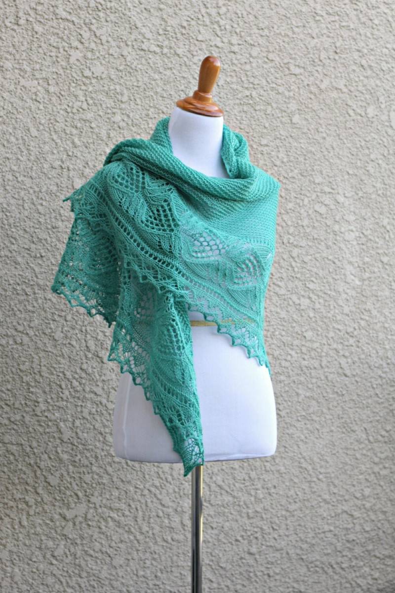 Mint Grüner Strickspitze-Schal Wolle Braut Brautjungfer Wrap von katerynaG