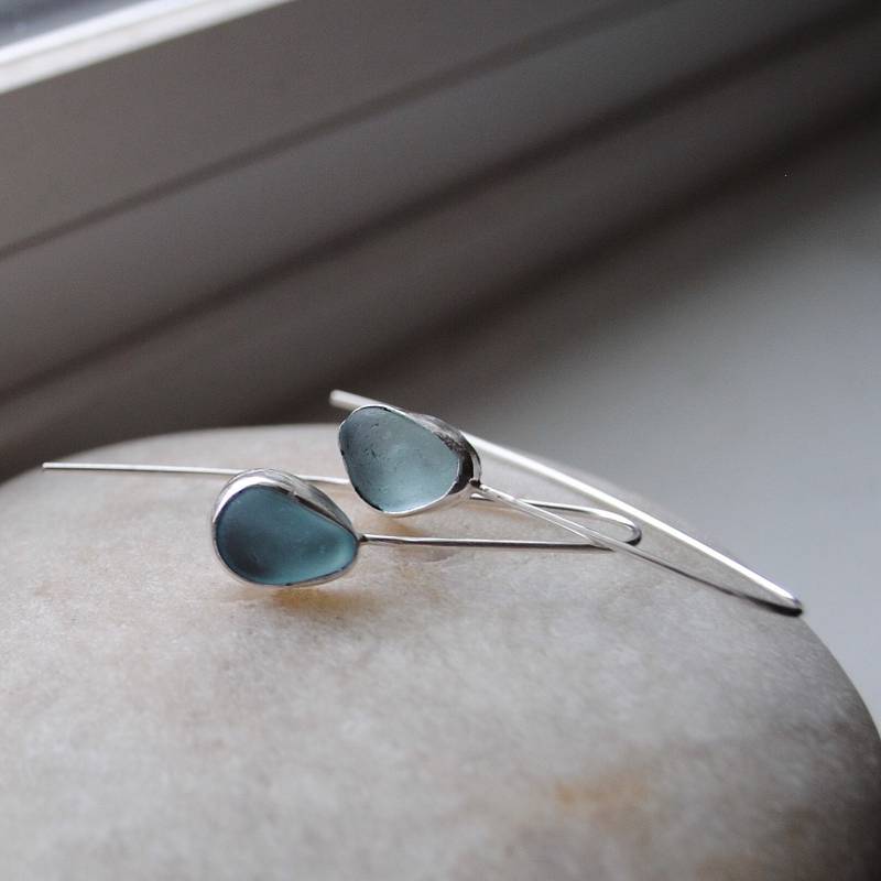 Sea Glass Threader Ohrringe von katesamsondesign