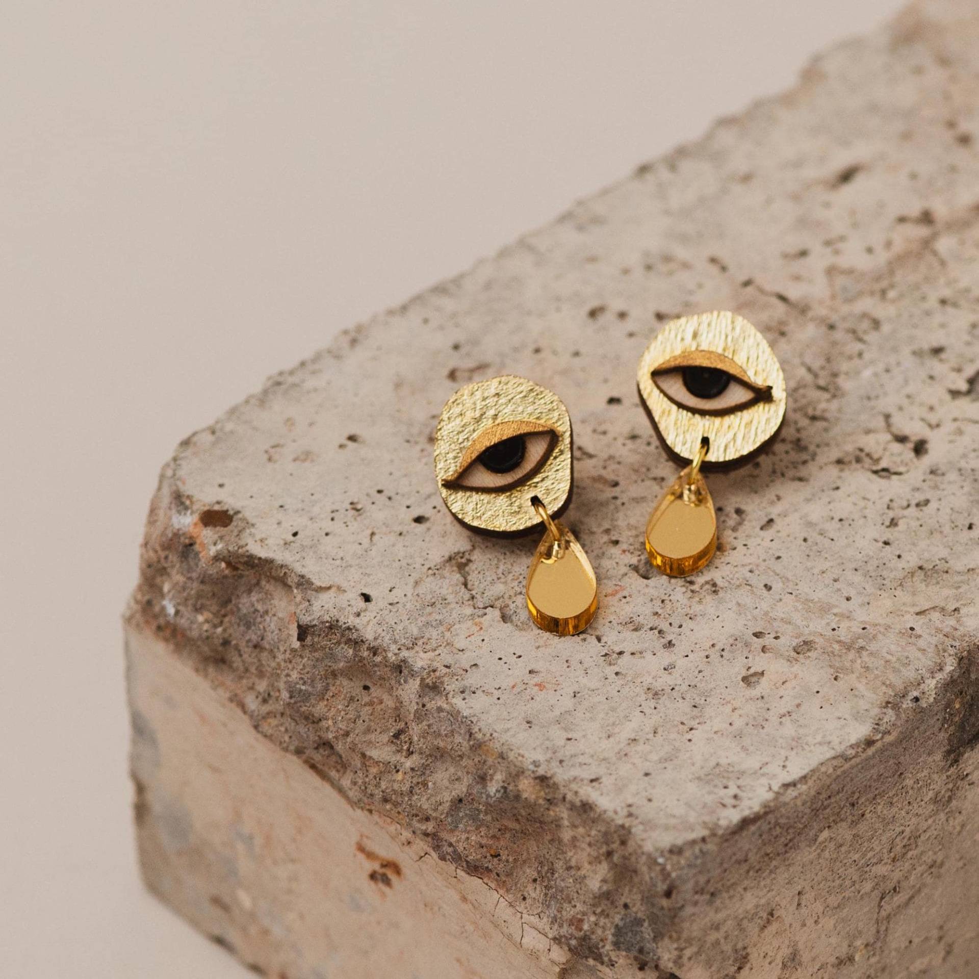 Orakel Gold Ohrstecker von kateslittlestore