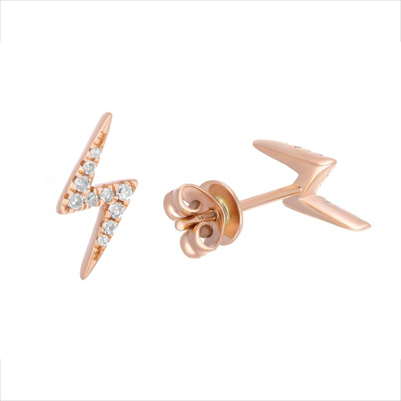 14K Rose Gold Diamant Blitz Ohrringe/Handgemachter Ohrring Geschenk Für Sie Einzigartiger Zierlich Echtes Natürlicher von katherinedesignjewel