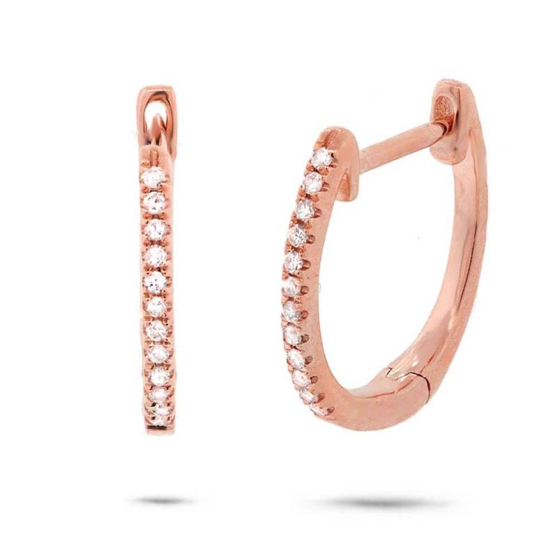 Huggies Ohrring 14K Rose Gold Diamant Handgemachter Schmuck Feiner Hochzeitsgeschenk Echtes Goldgeschenk Für Sie von katherinedesignjewel