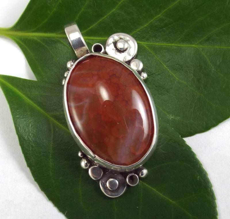 Drachenader Achat Und Sterling Silber Anhänger Drachenader Achat Und Sterling Silber Anhänger von katherinefathisilver