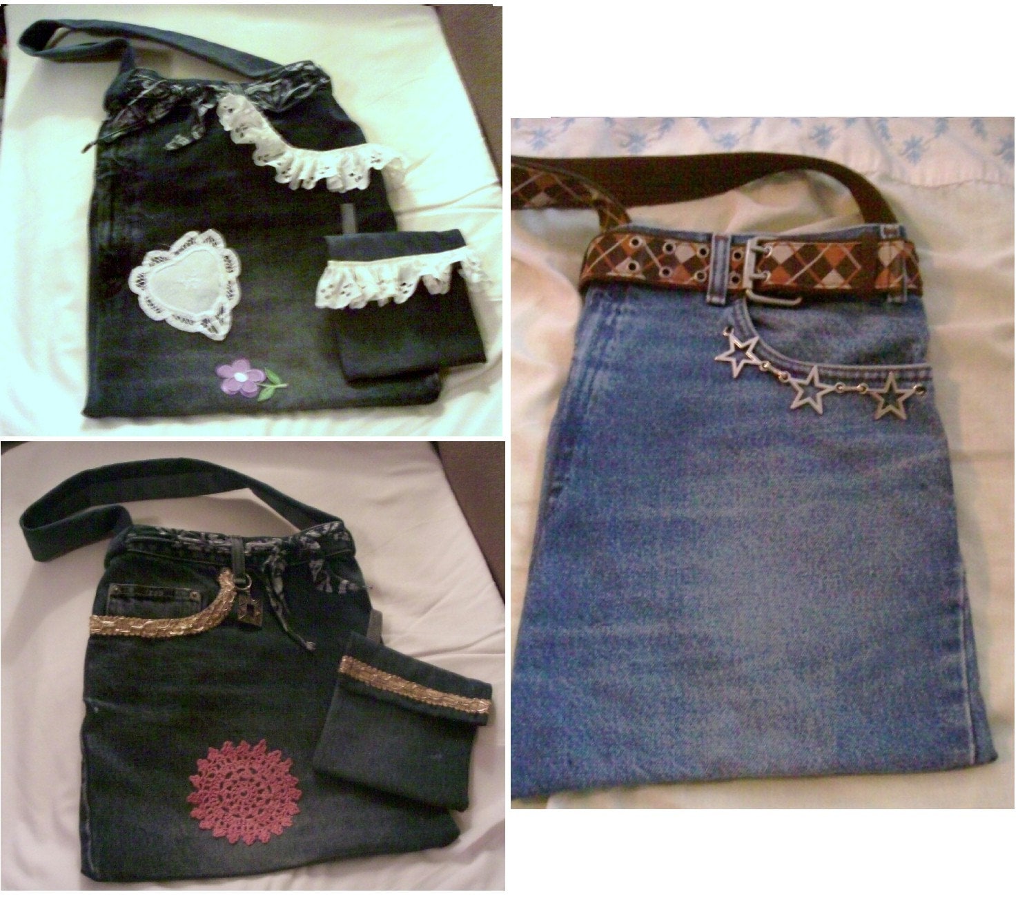 Blue Denim Jeans Einkaufstasche Geldbörse Handtasche Auswahl An 3 Styles, 2 Mit Bonus Gebrauchstasche Blue Denim Jeans Einkaufstasche Geldbörse Handtasche Auswahl An 3 Styles, 2 Mit Bonus Gebrauchstasche von kathiescreativity