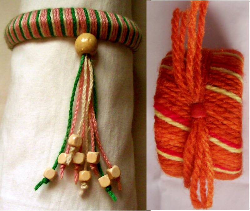 Garn Wrapped Armreif Manschette Armband Mit Holz Perlenbesatz - 2 Zur Auswahl Garn Wrapped Armreif Manschette Armband Mit Holz Perlenbesatz - 2 Zur Auswahl von kathiescreativity