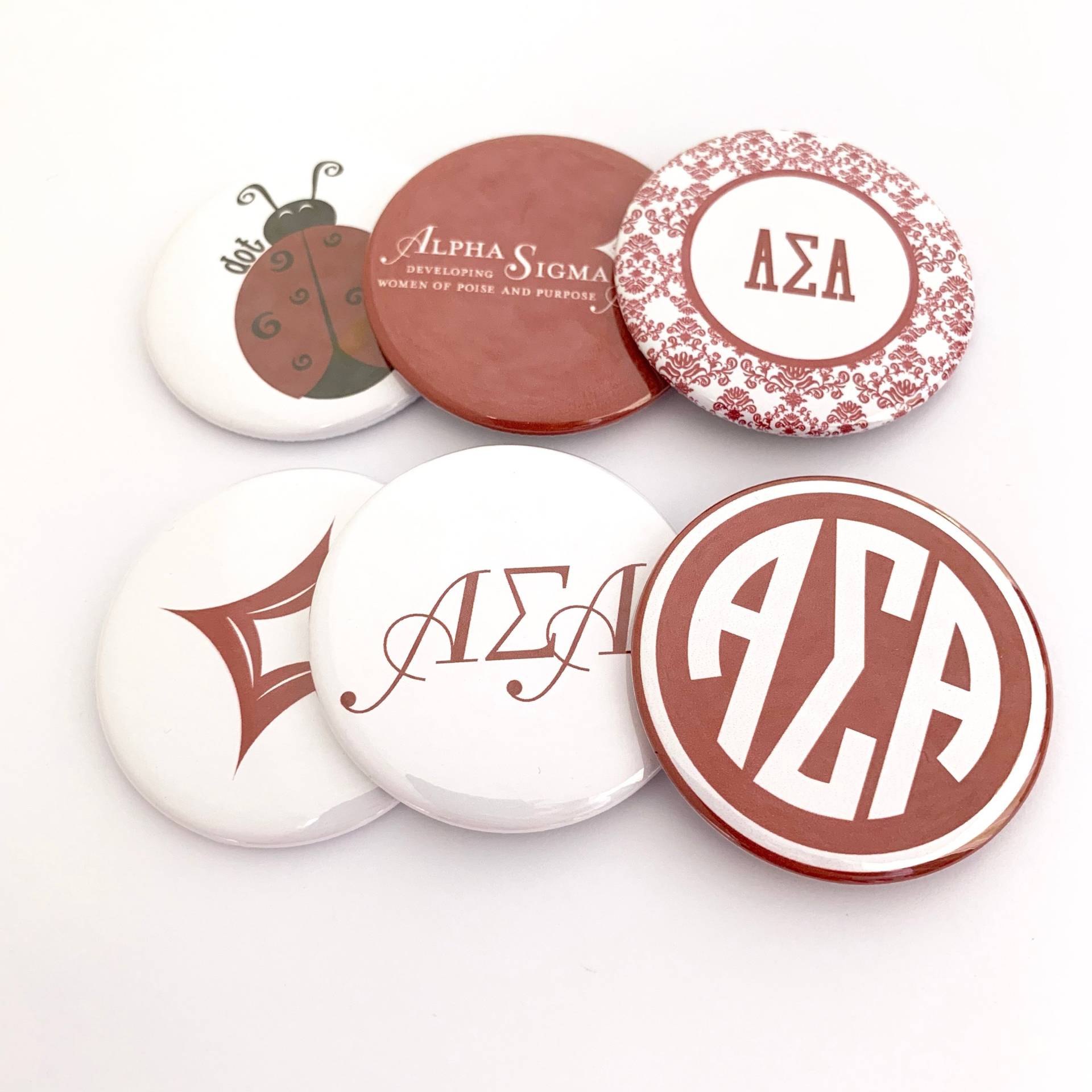 Alpha Sigma Taschenspiegel, Magnete Und Pins von katiefavors