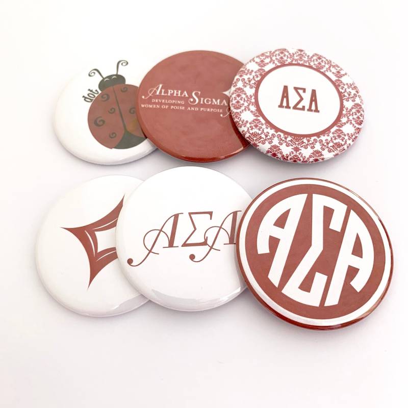Alpha Sigma Taschenspiegel, Magnete Und Pins Alpha Sigma Taschenspiegel, Magnete Und Pins von katiefavors