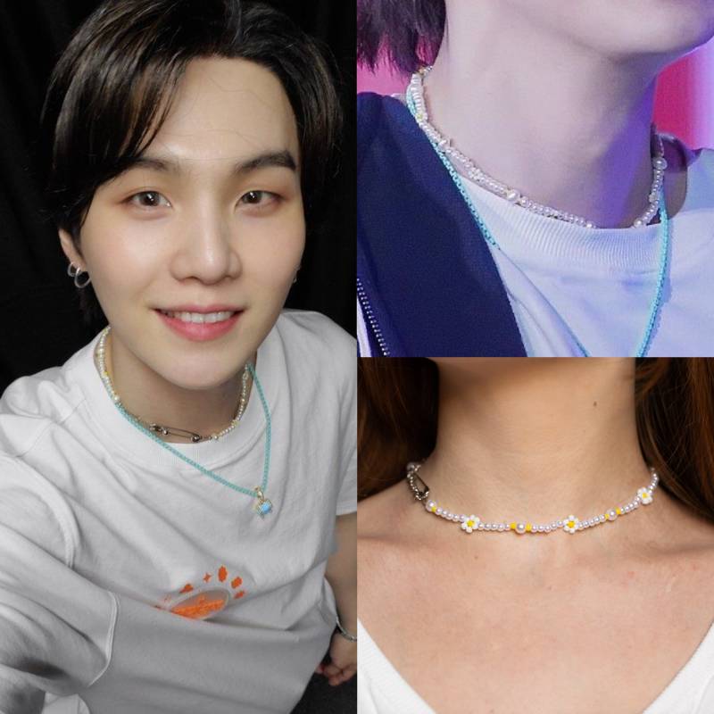 K-Pop Bts Suga From Twitter, Permission To Dance & Yet Come Concerts - Handmade Necklace von katkirajewels