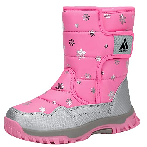 Mishansha Winterstiefel für Mädchen Winterschuhe Warm Gefüttert Winterboots Outdoor rutschfeste Schneestiefel Kinder,Pink 37 von Mishansha