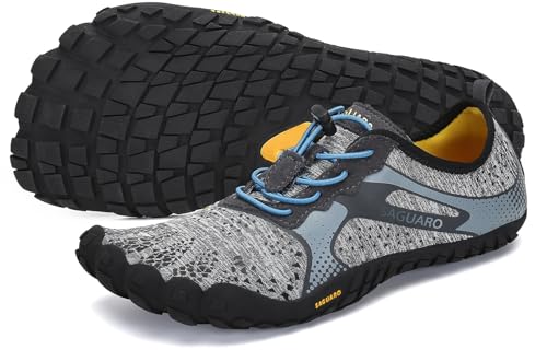 SAGUARO Barfußschuhe Herren Damen Traillaufschuhe Outdoor & Indoor Training Fitnessschuhe Wander Wald Strand Straße Laufschuhe Walkingschuhe Schnell Trocknend Badeschuhe, Wolkengrau, 44 EU von SAGUARO